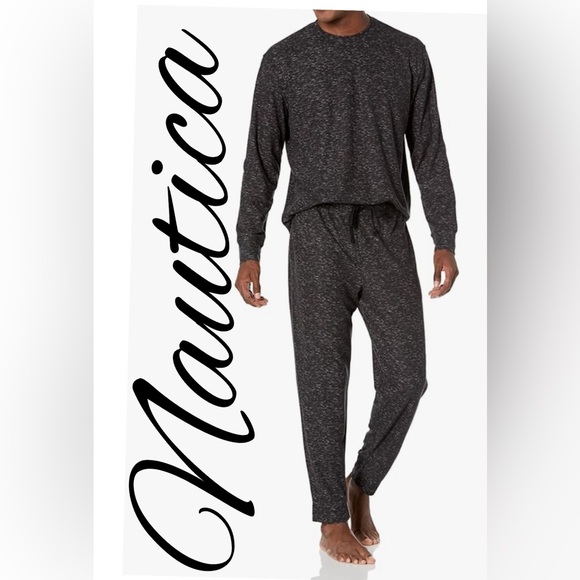 B10 NWT Nautica Pants Set Men's 2-Pc. Waffle-Knit T-Shirt & Pajama Size S. - Picture 1 of 8